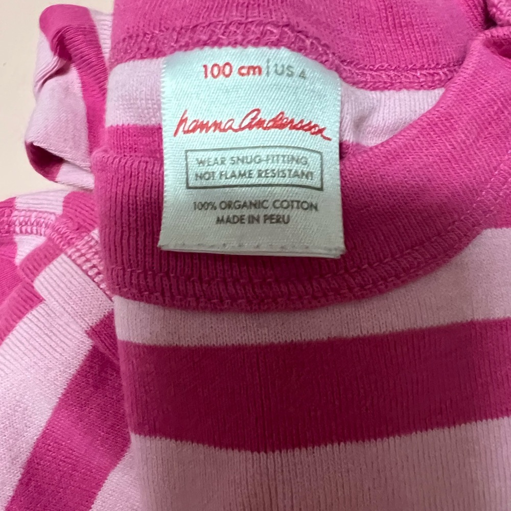 Hanna Andersson Pink striped pajamas